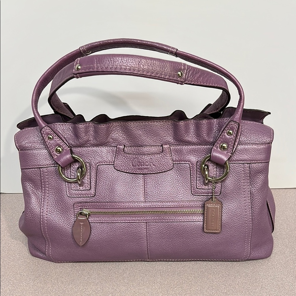 COACH Elegant Purple Leather Handbag